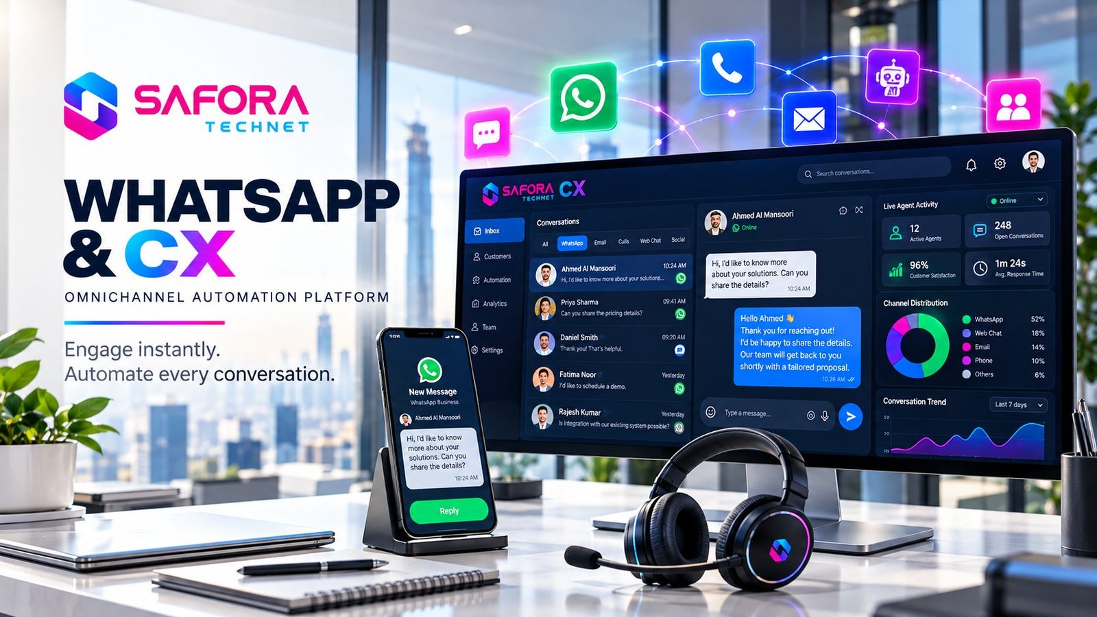 Safora Technet WhatsApp and CX Automation conversation hub